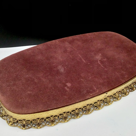 🌺Vintage Gold Ormolu Mirrored Tray - Picture 3 of 10